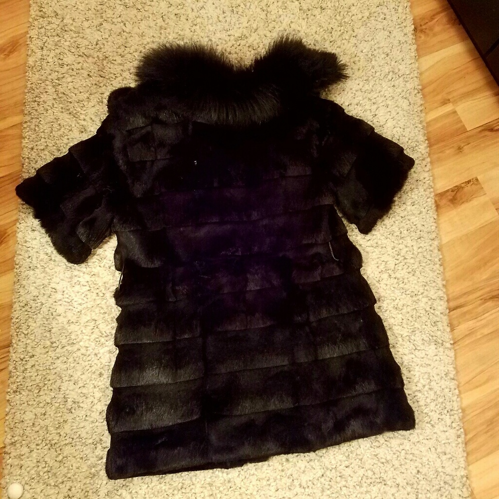🔖🔖NATURAL Rabbit FUR Coat - Picture 2 of 3